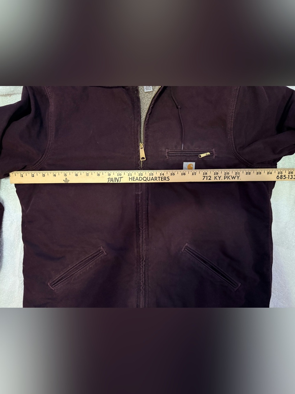 XL (16-18) women’s Carhartt Plum Hooded Work Jacket - Picture 7 of 8